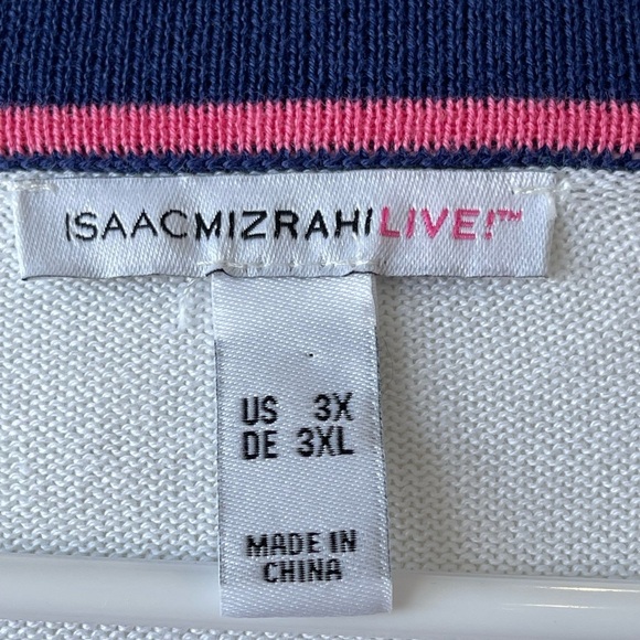 Isaac Mizrahi Live size 3X nautical strip button front cardigan layer cover work - Picture 5 of 10